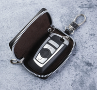 Étui à clés en cuir PU motif crocodile 2026, protège-clés de voiture zippé avec crochet métallique, housse de porte-clés unisexe mince