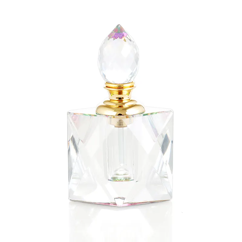 Kristallglas Parfüm flaschen Klar 6ml Art Carved Decor Vintage Style Leere nachfüllbare 3ml Mini Parfüm flasche