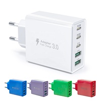 Chargeur mural rapide HNT 60W 5-en-1 EU multiport USB (3 ports Type-C et 2 ports USB-A) pour iPhone 17/16/15/14