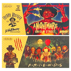 Envío <span class=keywords><strong>Gratis</strong></span>, 8 Modelos, Tarjeta <span class=keywords><strong>de</strong></span> Recuerdo <span class=keywords><strong>de</strong></span> Películas <span class=keywords><strong>de</strong></span> Terror Americanas, Anime, Child's Play, Boleto <span class=keywords><strong>de</strong></span> Color, Billete Individual Bañado en Oro - Product Image 3