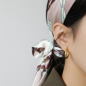 ทองที่มีน้ำหนักเบา22มิลลิเมตรต่างหูแฟชั่นผู้หญิงเครื่องประดับต่างหูเงินแท้925หลอดห่วงต่างหู - Product Image 4