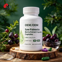 Extrait de baies de palmier nain en capsules dures 45% Acides gras Supplément nutritionnel botanique GMP Halal Vente en gros OEM