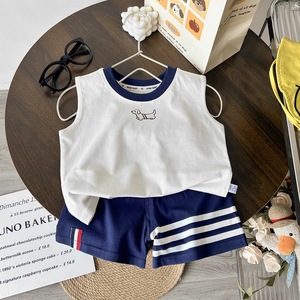 Set Gilet in Cotone per Bambini 2026, Nuovo Stile Estivo, Canotta Senza Maniche per Neonati e Bambini, Top a Righe - Product Image 5