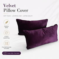 Housse de coussin rectangulaire en velours avec fermeture éclair discrète, couleur et taille personnalisables, pour la décoration de la maison