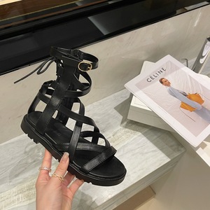 Sandales d'été <span class=keywords><strong>2022</strong></span> à talon haut style féerique, chaussures plates à semelle souple, à lanières croisées, mode romaine - Product Image 3