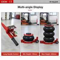 Cric pneumatique professionnel 3T à triple coussin d'air certifié CE, outil de levage rapide pour SUV et berlines, idéal pour l'atelier
