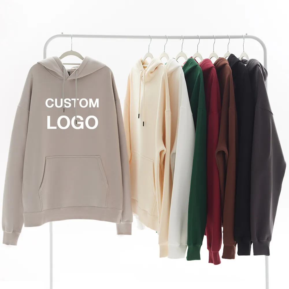 Cotton Polyester Customized Sweatshirts Hoodies Men's Heavyweight High Quality 350gsm Pullover Men Oversized Plus Size Hoodies