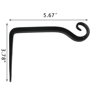 Jingmao Wall Mounted Wrought Iron <b>Hook</b> 5.67 In <b>S</b> Shaped Minimalist Design For Clothes And Baskets Durable - Product Image 1