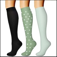 Chaussettes de compression en nylon personnalisées, hauteur genou, respirantes, antibactériennes, séchage rapide, douces, taille mollet, changement progressif des couleurs, couleurs personnalisées
