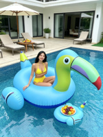 Toucan gonflable géant en PVC personnalisé, jouet aquatique pour adultes, flotteur de piscine, jouet de plage