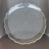 Assiette de présentation en plastique à bord doré pour la restauration occidentale, idéale pour les événements et mariages - Grande Vente