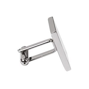 Boutons de manchette carrés et pinces à cravate incrustés d'or et de diamants pour mariage ou cadeau, fabriqués en laiton - Product Image 2