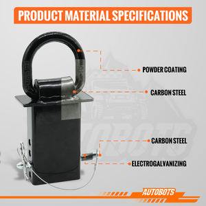 AUTOBOTS 8T Anneaux en D robustes amovibles en acier 5/8 pour remorques avec goupille anti-chute pour camions à plateau et remorques, lot de 4 - Product Image 5