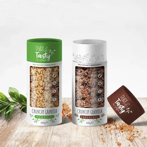 Tube cadeau en carton avec cylindre en papier kraft personnalisable Emballage de flocons d'avoine de qualité alimentaire pour boîtes de céréales Impression de boîtes personnalisées - Product Image 3