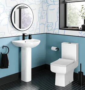 Özel Inodoro ticari modern banyo batı duvara monte bide yüzen çift floş seramik lavabo klozet