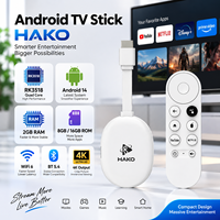 HAKO 3518D2 RK3518 Android 14 TV Stick 4K Streaming Media Player 2GB 16GB WiFi 6 BT5.4 OEM ODM Pabrik Pemasok Grosir