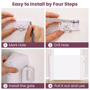 Puerta retráctil para perros para puertas, escaleras, pasillos, interior, exterior, valla para mascotas - Product Image 3