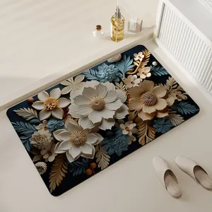 Soft Flower 3D Bathroom Mat Absorb Water Antislip Quick Dry For Bathroom Floor Door Kitchen Bedroom Diatom Mats