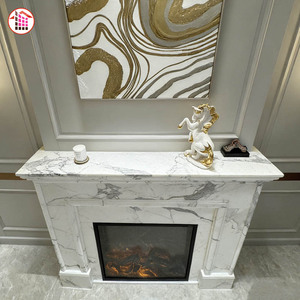Contour <span class=keywords><strong>de</strong></span> <span class=keywords><strong>Cheminée</strong></span> en Marbre Blanc <span class=keywords><strong>de</strong></span> Luxe, Manteau <span class=keywords><strong>de</strong></span> <span class=keywords><strong>Cheminée</strong></span> en <span class=keywords><strong>Pierre</strong></span> Naturelle Personnalisé pour Villa, Hôtel, Décoration Intérieure Moderne Polie - Product Image 4