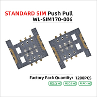 WECONN WL-SIM170-006 Prise de carte SIM SMT Push-Pull 6PIN+0 1.70mm Résistante aux hautes températures Certifiée ISO 9001/IATF 16949