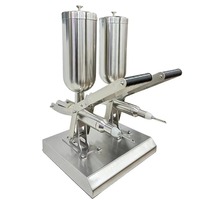 Mesin Pengisi Krim Manual 2 Kepala untuk Churros, Puff, Pasta Kacang, Selai, Cokelat, Cetakan Kue, Croissant, Roti, Donat