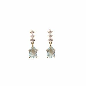 Santa Maria S925 Pure Silver Earrings Water Drop & Blue Topaz Pear Shaped <b>Mermaid</b> Tears Diamond Fine Dangle Sea Blue Treasure - Product Image 5