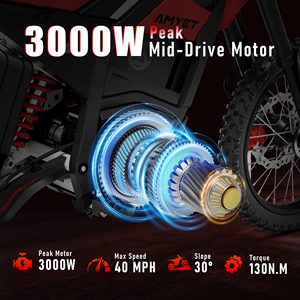 AMYETVT300 E Motorbike 48V 23.4AH Hydraulic 3000w Powerful EV Dirt Bike Ebike Off Road Motorcycle - Product Image 2