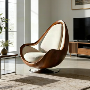 <span class=keywords><strong>Fauteuil</strong></span> pivotant moderne de style nordique, <span class=keywords><strong>fauteuil</strong></span> <span class=keywords><strong>d</strong></span>'appoint <span class=keywords><strong>en</strong></span> tissu crème, <span class=keywords><strong>fauteuil</strong></span> de salon, canapé individuel, meubles de salon - Product Image 6