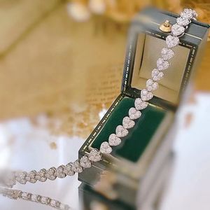 Bracelet tennis en or blanc 18 carats personnalisé Xinfly, bijoux fins, forme de cœur, diamant naturel 3,3 carats, charme tendance pour cadeau de mariage - Product Image 4