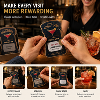 Tarjetas Rasca y Gana de Cartón Impresas y Personalizables al por Mayor para Bares, Pubs y Restaurantes, para Programas de Fidelización