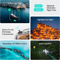 Mini 4 Pro d'occasion, 95% neuf, moins de 249g, détection d'obstacles omnidirectionnelle, suivi intelligent, drone RC convivial pour débutants