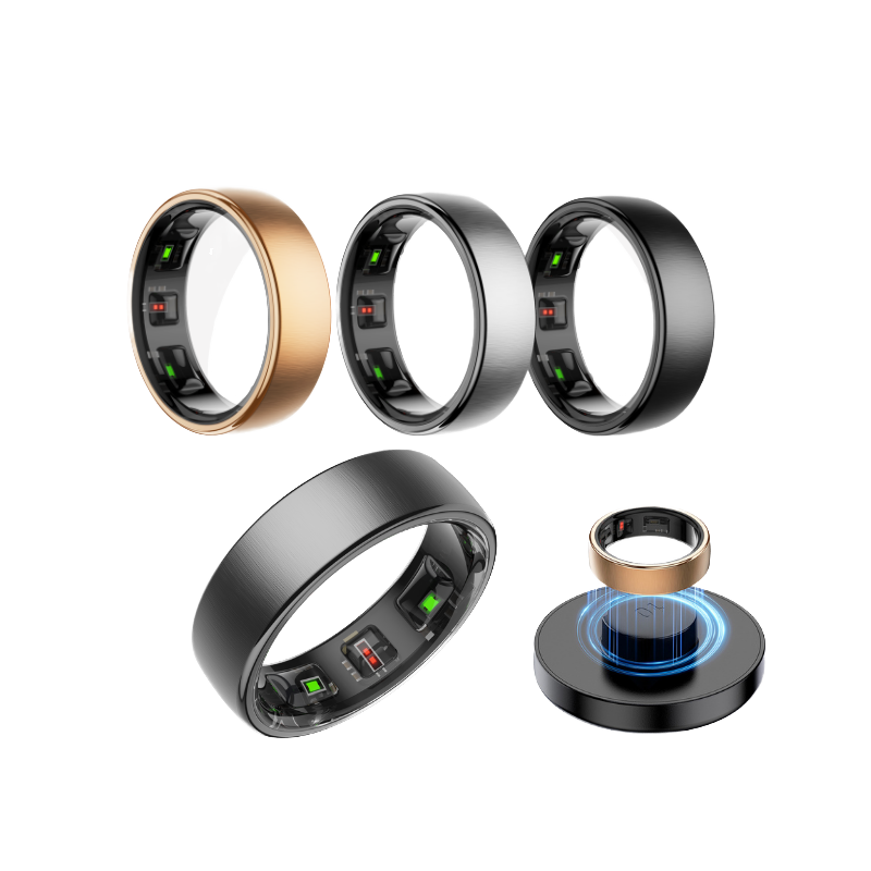 Noir --santé-sommeil-télécommande-bague intelligente