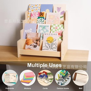 Wooden Storage Rack <b>Desk</b> Organizer Multifunctional Tiered <b>Shelf</b> For Books And Office Supplies Rectangle Freestanding - Product Image 3