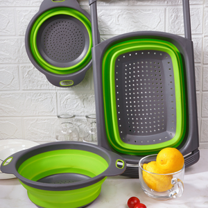 Set di Secchi Pieghevoli da Cucina, Cestello Rotondo in Silicone e <span class=keywords><strong>Plastica</strong></span> Richiudibile per Pulizia e Lavaggio, Comodamente Pieghevole - Product Image 5