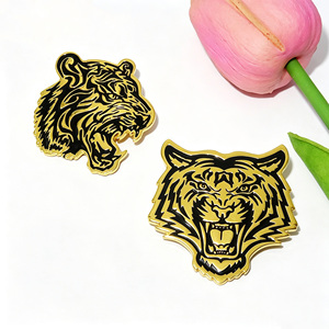 Bros Kepala Harimau Zodiak Cina Paduan Logam Premium Kreatif Gaya Cina Baru untuk Dekorasi Pakaian Aksesori Perhiasan - Product Image 1