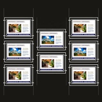 Anpassbares, umweltfreundliches, hochhelles, rechteckiges, hängendes, digital hinterleuchtetes LED-Acryl-Schild für Immobilien, ultraflach, für den Innenbereich