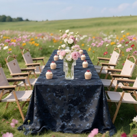 Nappe de table classique rétro à motifs floraux, nappe rectangulaire en tissu jacquard pour décoration de table de jardin, banquet, mariage, festival en plein air