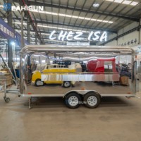 Remorque mobile de restauration rapide en acier inoxydable poli miroir pour boulangerie et hot-dogs, fournitures pour petits commerces alimentaires, à vendre en Chine