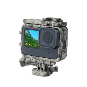 Coque de protection camouflage Kit de montage en cage pour <span class=keywords><strong>GoPro</strong></span> <span class=keywords><strong>Hero</strong></span> 12 11 10 9 avec prise et vis mobiles à traction rapide - Product Image 1