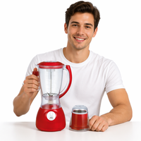 Blender électrique 350W 2 en 1 avec pot en plastique de 1,5L, 4 vitesses, mixeur, blender pour aliments
