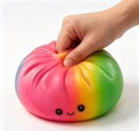 Coussin géant arc-en-ciel dégradé de 25 cm, très populaire, en forme de chignon, doux et moelleux, jouet réaliste