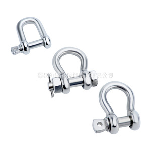 Grillete en D de acero inoxidable 316 con pasador de tornillo de cabeza cuadrada, pulido, tamaño métrico, para elevación y conexión de cadenas - Product Image 1