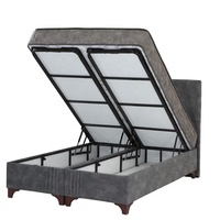 Lit ottoman moderne de taille Queen avec rangement Mobilier de maison bon marché en bois de pin massif pour la maison et l'hôtel Lit élégant au design