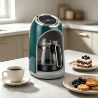 Cafetière turque avec écran tactile numérique, pot à café en acier inoxydable et verre, système d'alerte sonore pour café et lait, 300/500ML