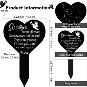 Plaque commémorative personnalisée en métal en forme de cœur pour jardin et cimetière - Product Image 3