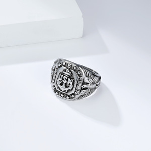 Titanium Steel Gold Plated USN Anchor Eagle Men's <b>Ring</b> Gift Jewelry - Product Image 2