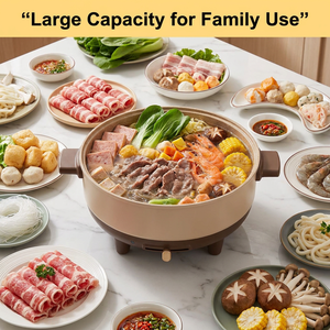 หม้อไฟฟ้าอเนกประสงค์ขนาดเล็ก 1500 วัตต์ สำหรับทำอาหารทะเล ใช้งานในครัวเรือน เหมาะสำหรับครอบครัว - Product Image 2