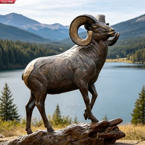 Sculpture YOUFINE <span class=keywords><strong>en</strong></span> corne <span class=keywords><strong>de</strong></span> bison spirale bronze résistant, statue d'animal sauvage pour aménagement paysager <span class=keywords><strong>de</strong></span> ranch <span class=keywords><strong>en</strong></span> <span class=keywords><strong>montagne</strong></span> - Product Image 5