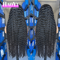 Perruque frontale en dentelle sans colle en cheveux humains non traités, avec fermeture en dentelle HD, style bouclé indien, vietnamien et birman, pour femmes, à raie libre