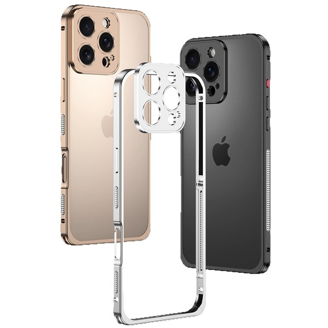 Luxury Metal Bare Bumper DY03 Elegant Aluminium Buckle Frame Lens Protector for iPhone 16 15 14 13 12 Pro Max 17 Air Phone Case
